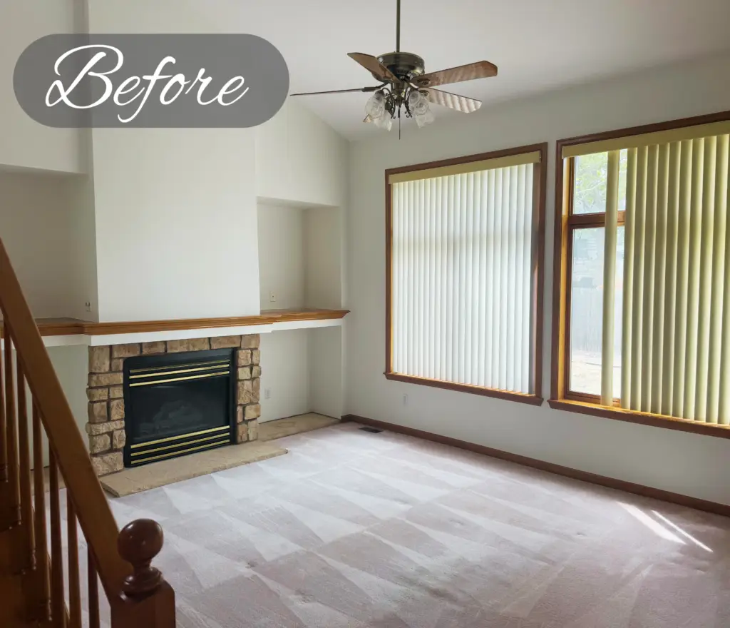 before photo of an empty family room